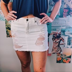White jean skirt
